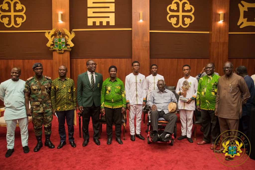 2021 NSMQ: Prempeh College presents trophy to Akufo-Addo