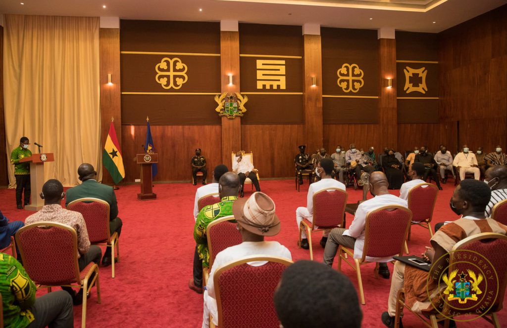 2021 NSMQ: Prempeh College presents trophy to Akufo-Addo