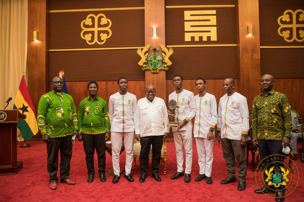 2021 NSMQ: Prempeh College presents trophy to Akufo-Addo