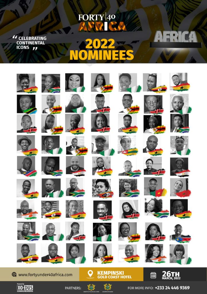 Forty under 40 Africa;  Nominees from 15 African countries announced for the first edition