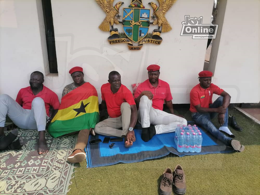 Group re-appears with mats and pillows to picket Parliament over E-Levy Group re-appears with mats and pillows to picket Parliament over E-Levy