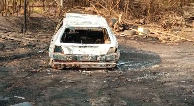 Fire outbreak near BOST Accra Plains Depot destroys one saloon car and a tricycle