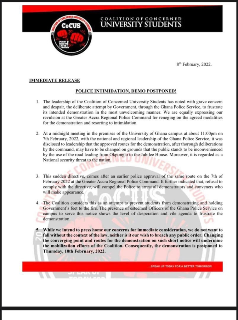 Coalition of Concerned University Students postpones demonstration over UTAG strike to Feb. 10 Coalition of Concerned University Students postpones demonstration over UTAG strike to Feb. 10