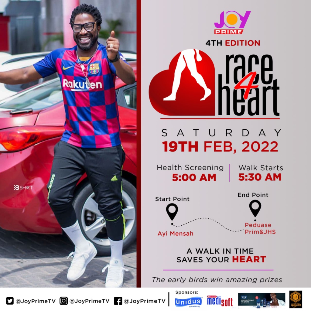 Joy Prime to 'Race 4 Heart' on February 19