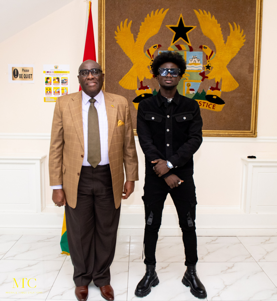 KiDi, Kuami Eugene pay courtsey call on Ghana's High Commission to UK