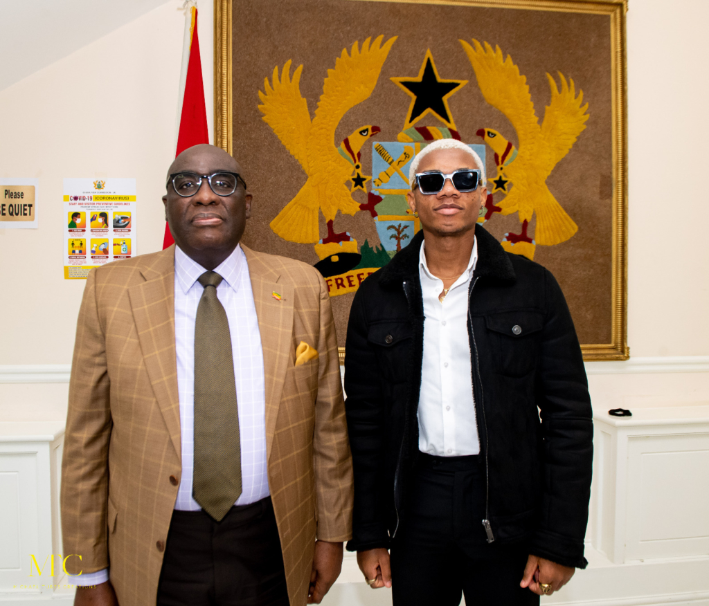 KiDi, Kuami Eugene pay courtsey call on Ghana's High Commission to UK