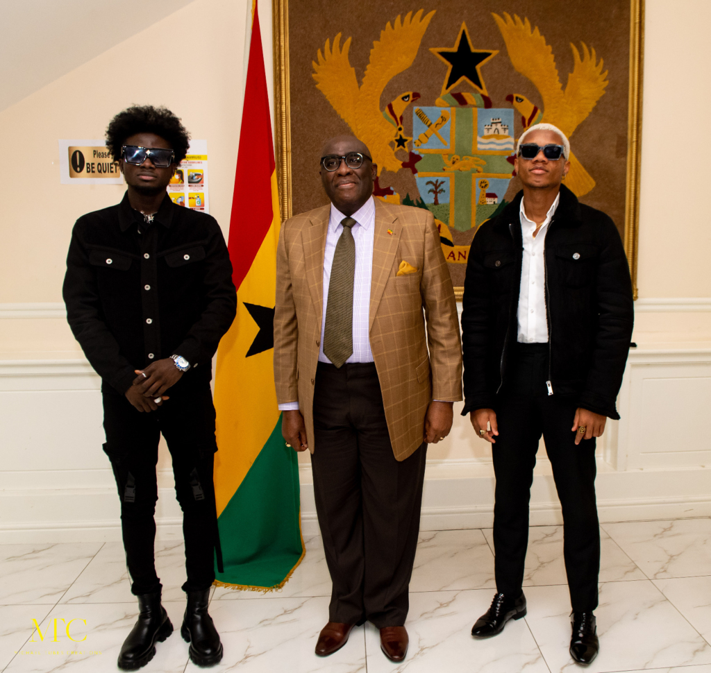 KiDi, Kuami Eugene pay courtsey call on Ghana's High Commission to UK