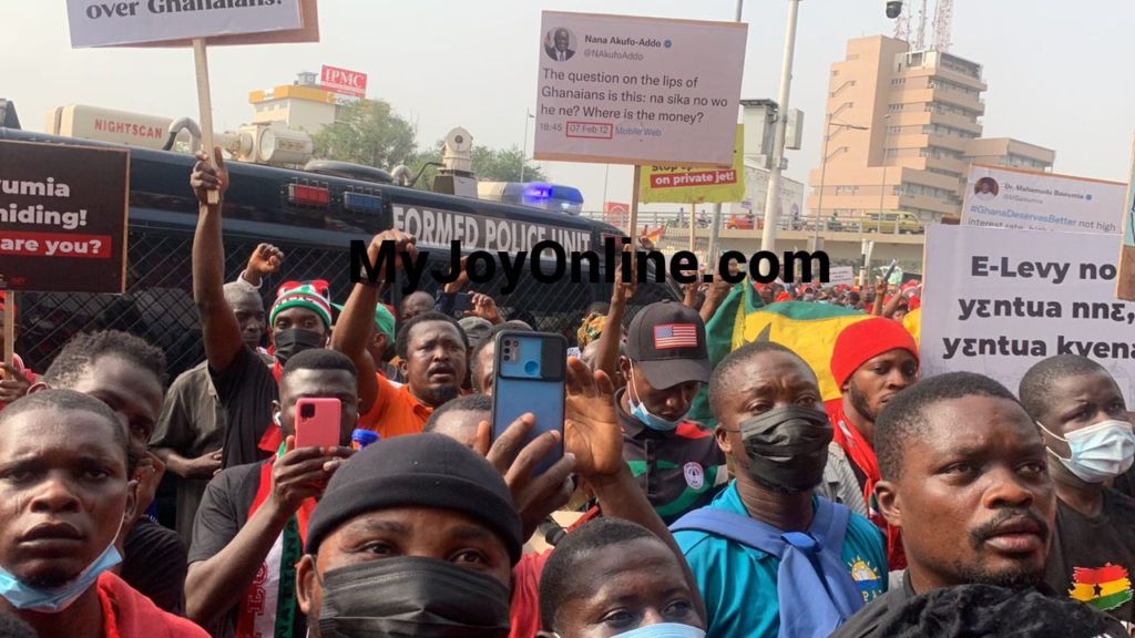 NDC Youth Wing hits Accra streets to protest against E-levy