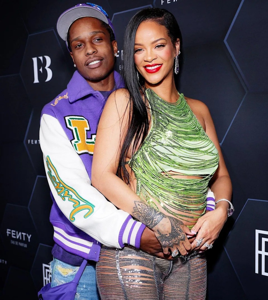 A$AP Rocky and Rihanna celebrate Fenty Beauty & Fenty Skin at Goya Studios on February 11, 2022 in Los Angeles, California.
