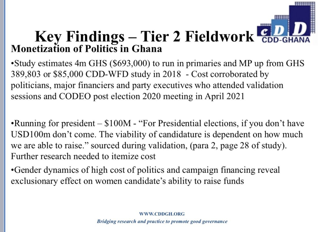 9 persons engaged in ‘galamsey’ and fraud funded political parties in 2020 polls - CDD study 9 persons engaged in ‘galamsey’ and fraud funded political parties in 2020 polls - CDD study