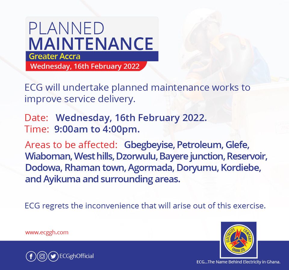 Parts of Greater Accra, Eastern Region to experience power outage