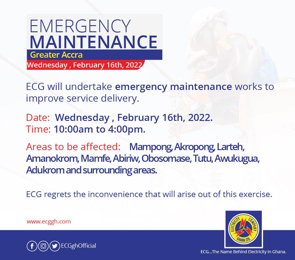 Parts of Greater Accra, Eastern Region to experience power outage Parts of Greater Accra, Eastern Region to experience power outage