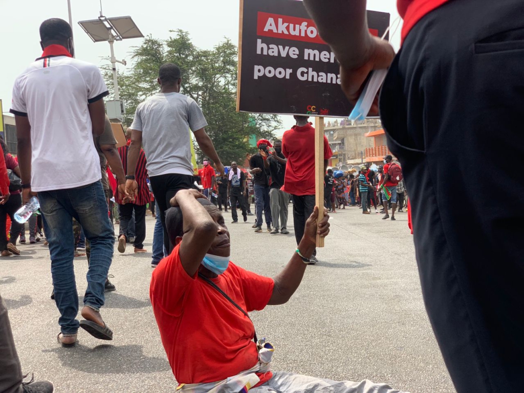 NDC 'Yentua' demo: Aged woman refuses to move until Mahama saves her NDC 'Yentua' demo: Aged woman refuses to move until Mahama saves her