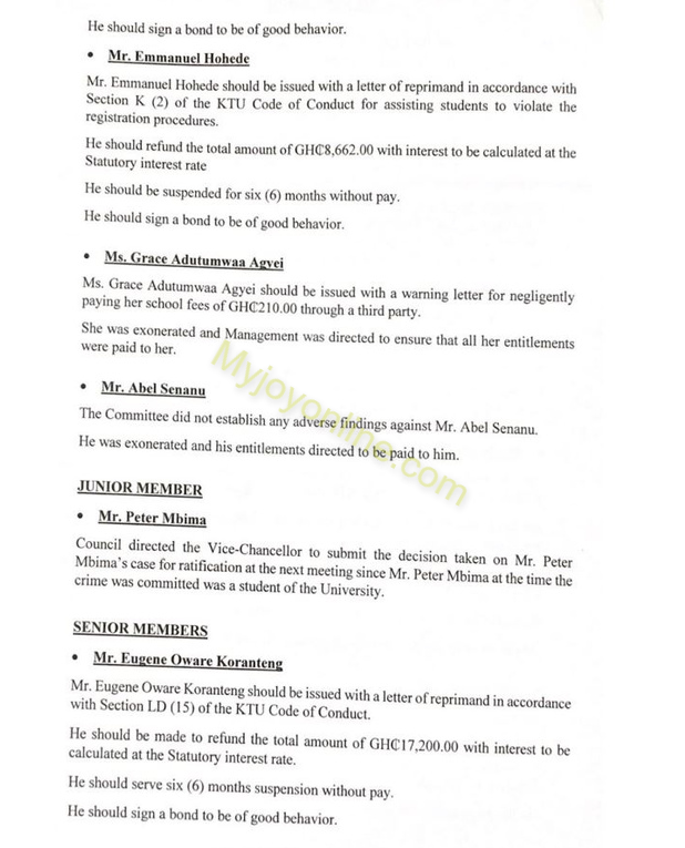 2 KTU staff dismissed, 8 suspended for embezzling over ¢600k