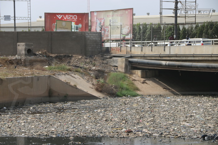 Odaw river filed with plastic waste