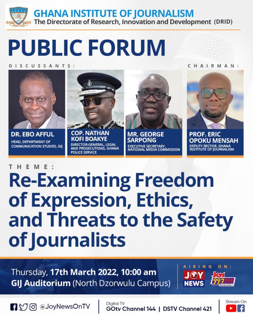 GIJ to hold forum on press freedom, threats to safety of journalists on March 17