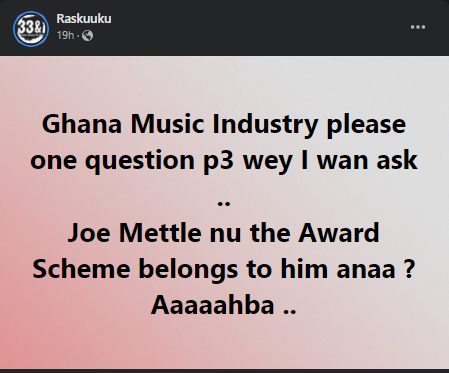 ‘Joe Mettle did nothing to merit Artiste of the Year nomination’ – Ras Kuuku