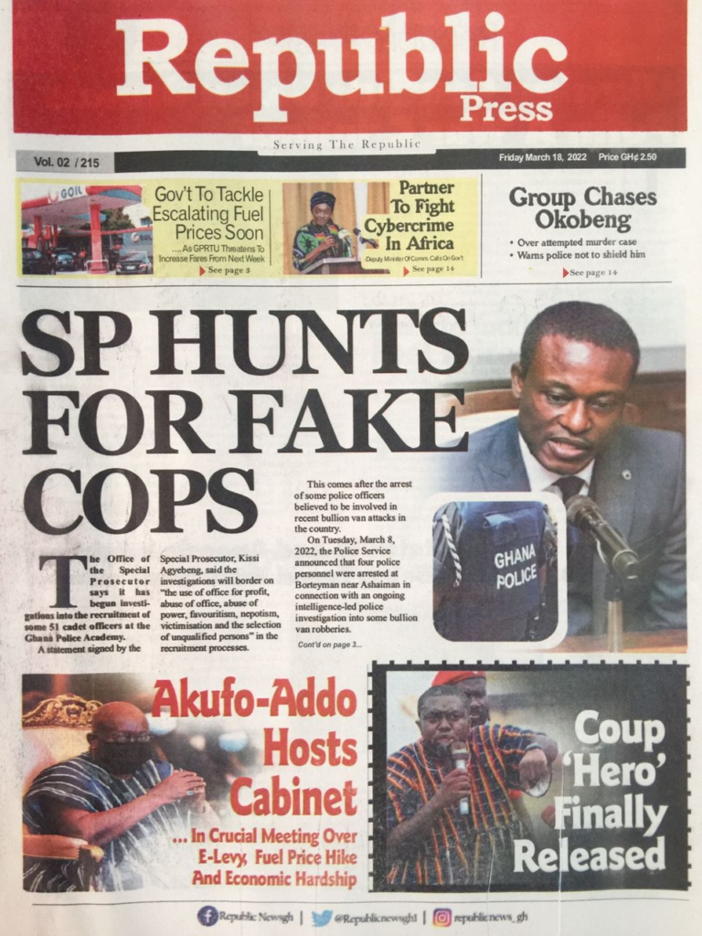 Today's front pages: Friday, March 18, 2022