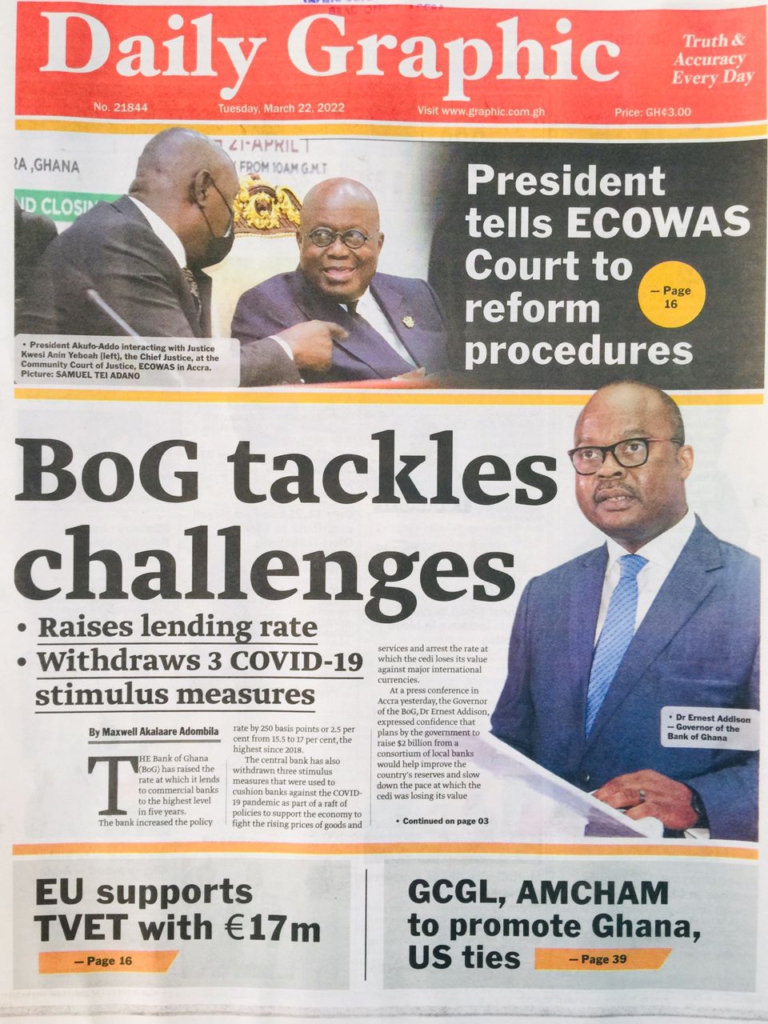 Today's front pages: Tuesday, March 22, 2022