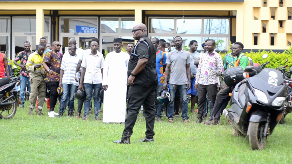 Police serve caution to 51 motorbike and tricycle riders arrested in Ashanti Region