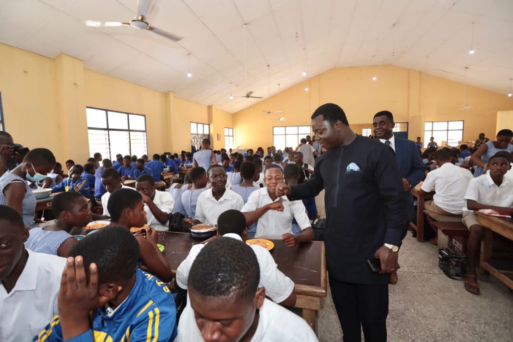 Deputy Education Minister eats Jollof with students of St John's Grammar SHS