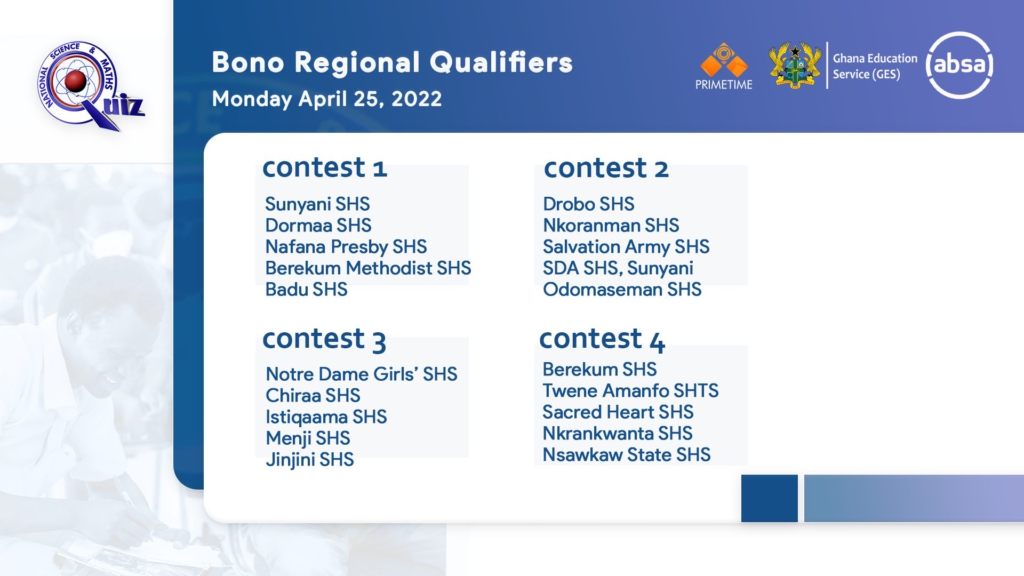 NSMQ 2022 regional qualifiers begin on April 25; here are all the fixtures NSMQ 2022 regional qualifiers begin on April 25; here are all the fixtures