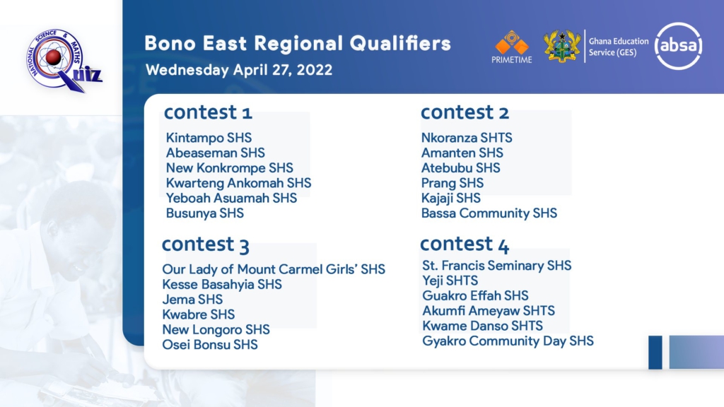 NSMQ 2022 regional qualifiers begin on April 25; here are all the fixtures NSMQ 2022 regional qualifiers begin on April 25; here are all the fixtures