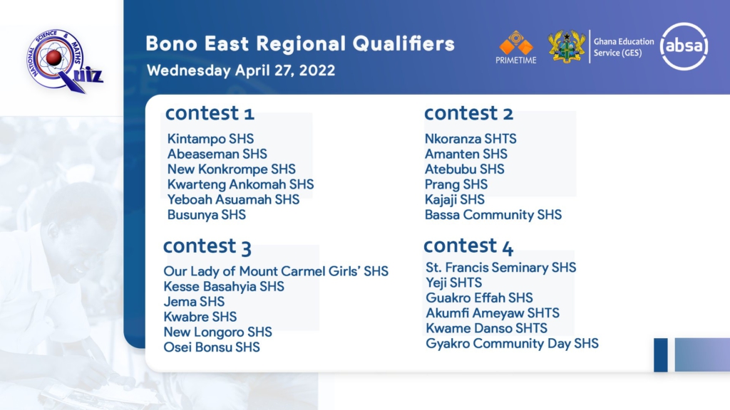 NSMQ 2022 regional qualifiers begin on April 25; here are all the fixtures