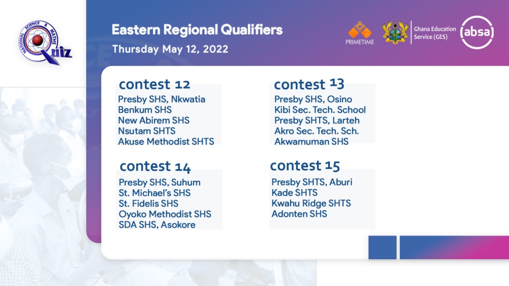 NSMQ 2022 regional qualifiers begin on April 25; here are all the fixtures