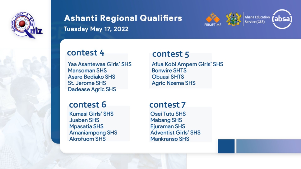 NSMQ 2022 regional qualifiers begin on April 25; here are all the fixtures NSMQ 2022 regional qualifiers begin on April 25; here are all the fixtures