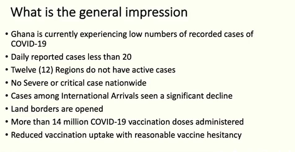 GHS Director General worried about reduction in the number of persons taking Covid-19 jabs