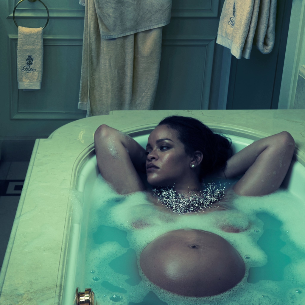 Rihanna shows stunning bare bump photos in Vogue cover shoot