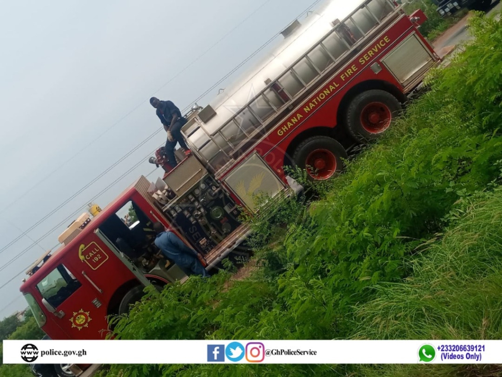 Traffic build-up on Accra-Tema motorway after cargo truck caught fire