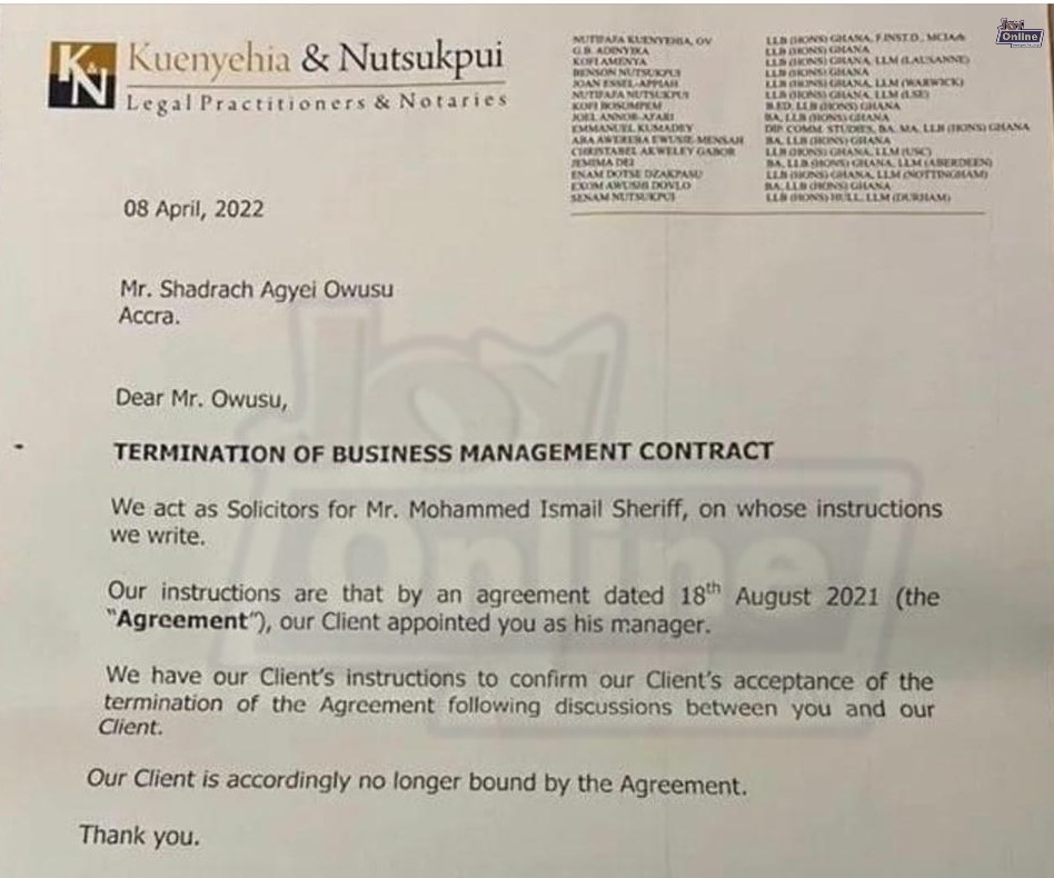 Black Sherif officially terminated contract with ex financier days before he was sued