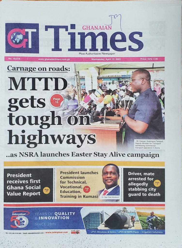 Today's front pages: Wednesday, April 13, 2022