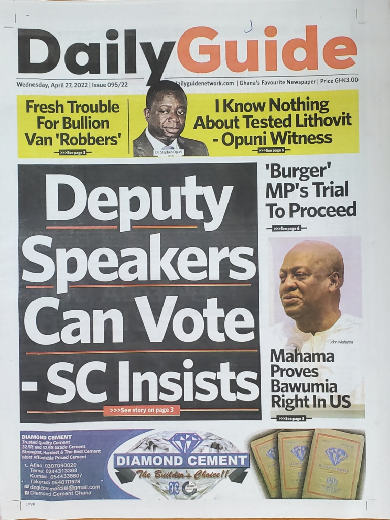 Today's front pages: Wednesday, April 27, 2022
