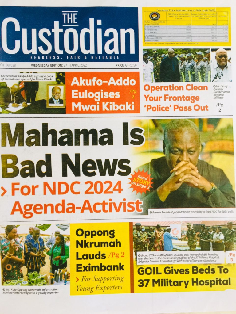 Today's front pages: Wednesday, April 27, 2022