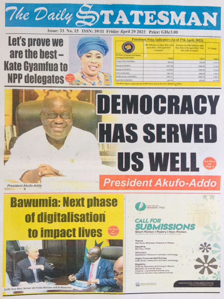 Today's front pages: Friday, April 29, 2022 Today's front pages: Friday, April 29, 2022