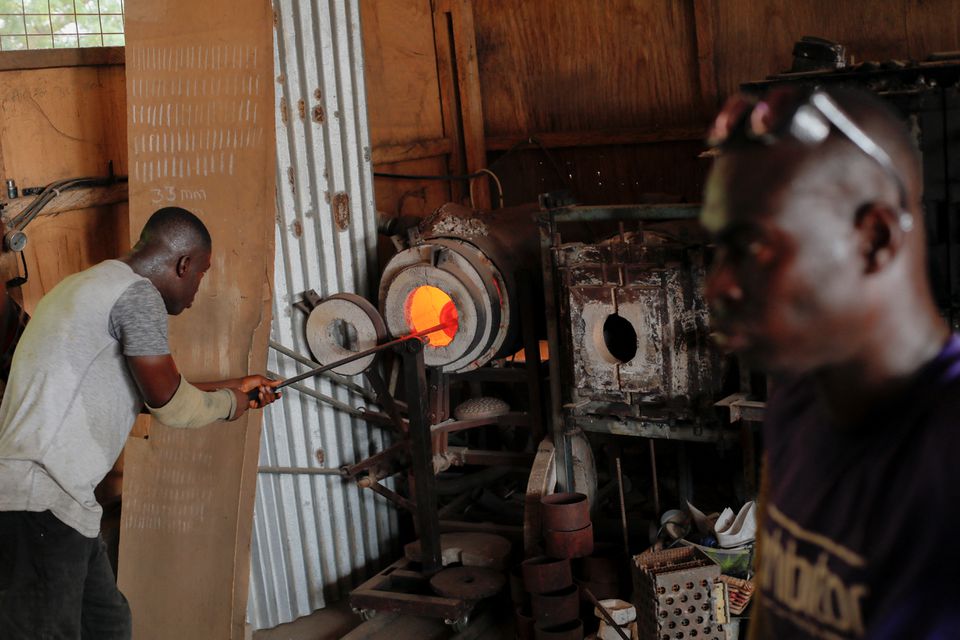 The Ghanaian artist melting glass waste into wonders