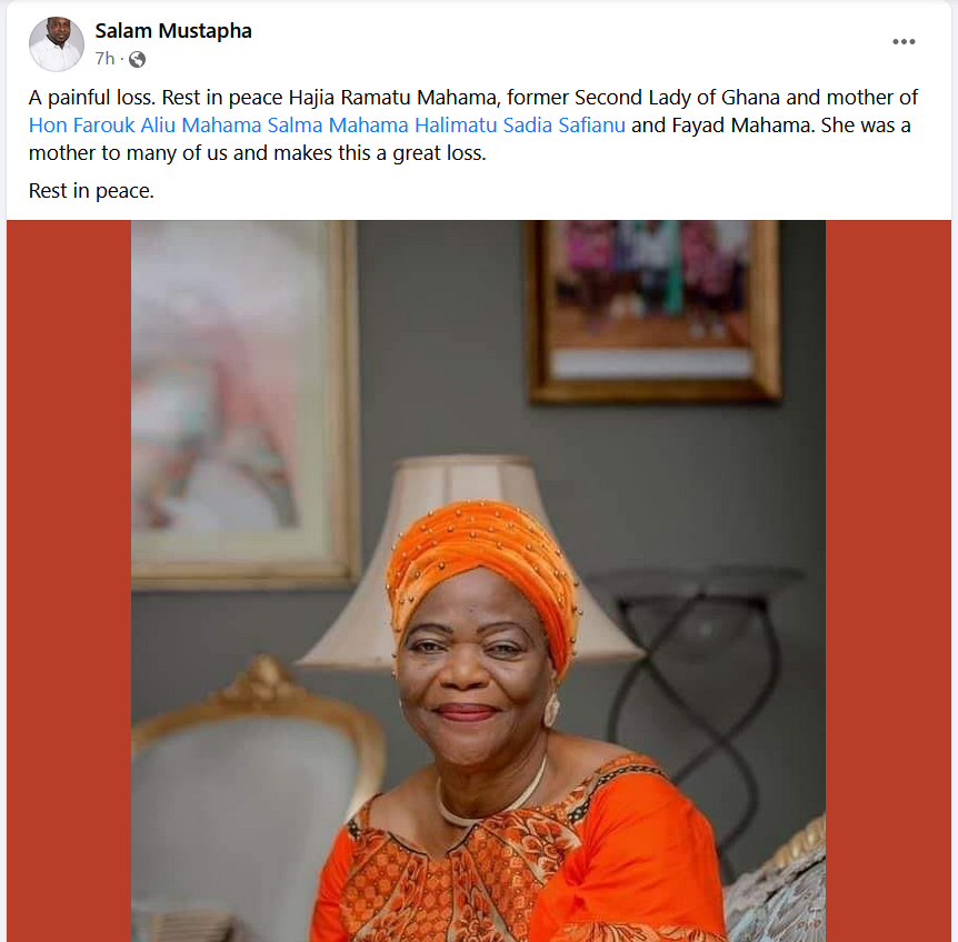 Late Aliu Mahama's wife, Ramatu Mahama passes on