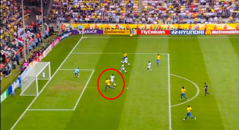 Were any of Brazil's goals against Ghana in the 2006 World Cup really offside?