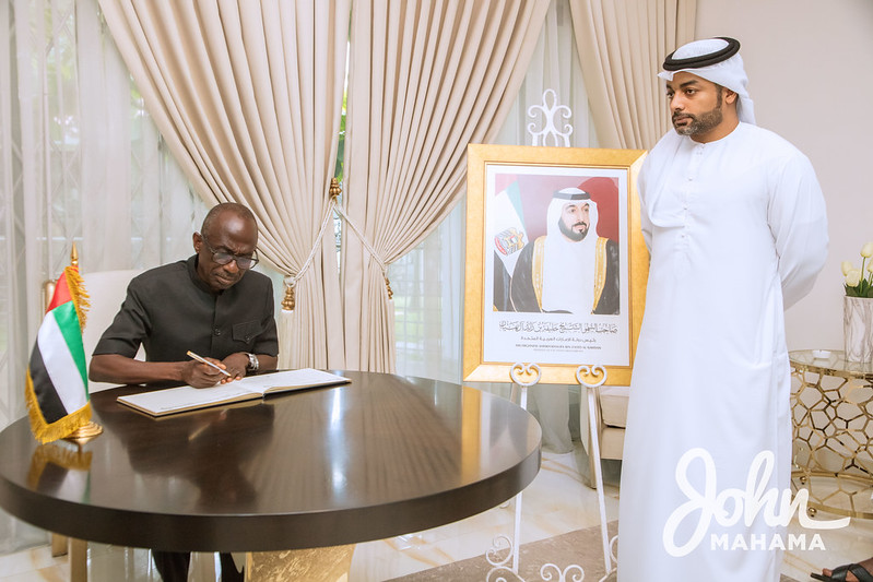 Mahama, NDC sign book of condolence for former Dubai president