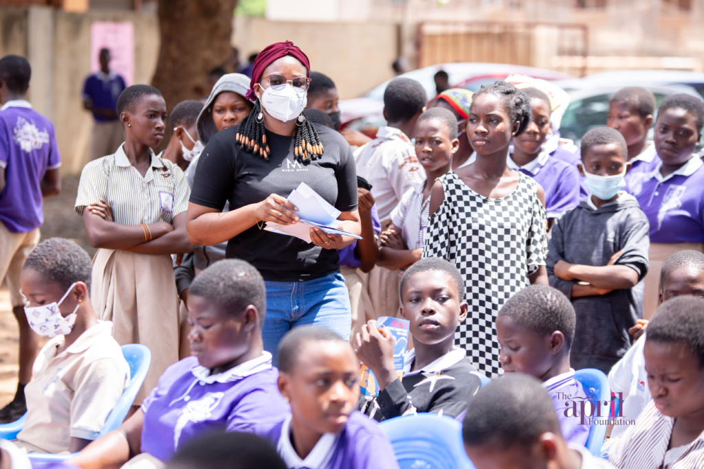 Naa Ashorkor, 2 others donate sanitary pads to school girls on Menstrual Hygiene Day