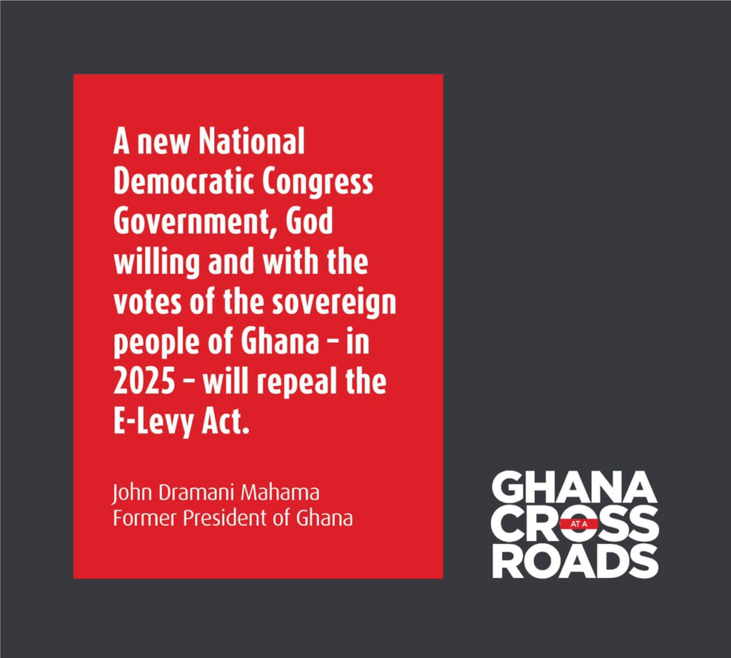 Next NDC government will repeal E-Levy Act - Mahama