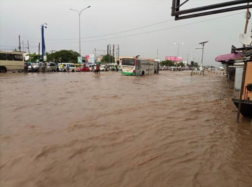 Parts of Accra flooded after dawn rains