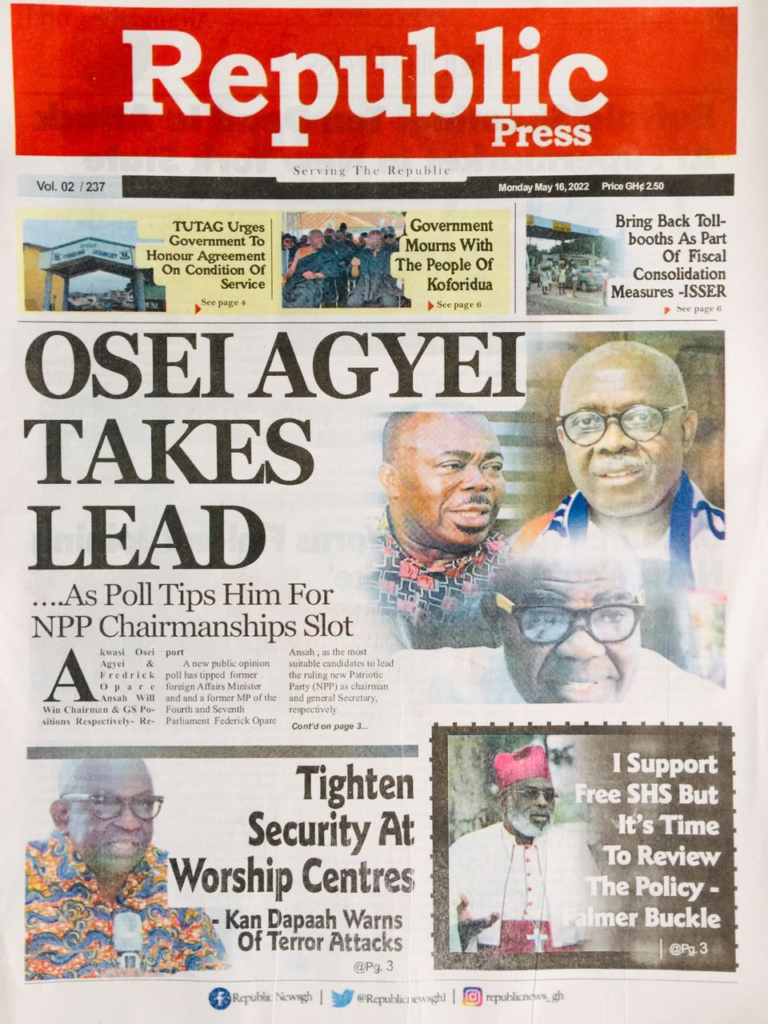 Today's front pages: Monday, May 16, 2022 Today's front pages: Monday, May 16, 2022
