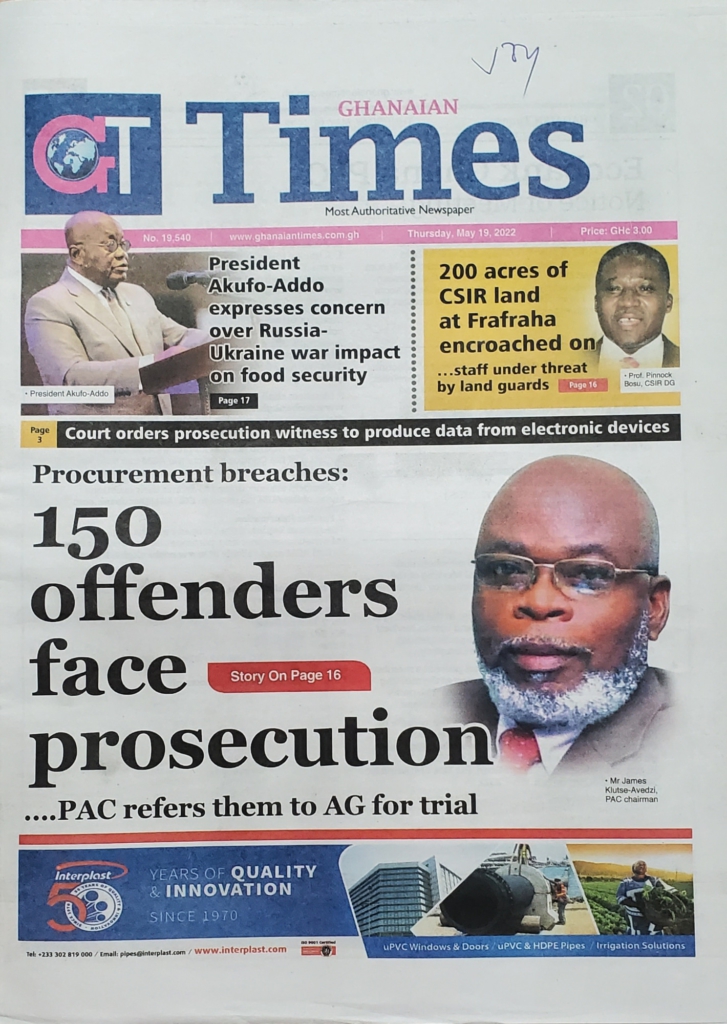 Today's frontpages: Thursday, May 19, 2022 Today's frontpages: Thursday, May 19, 2022