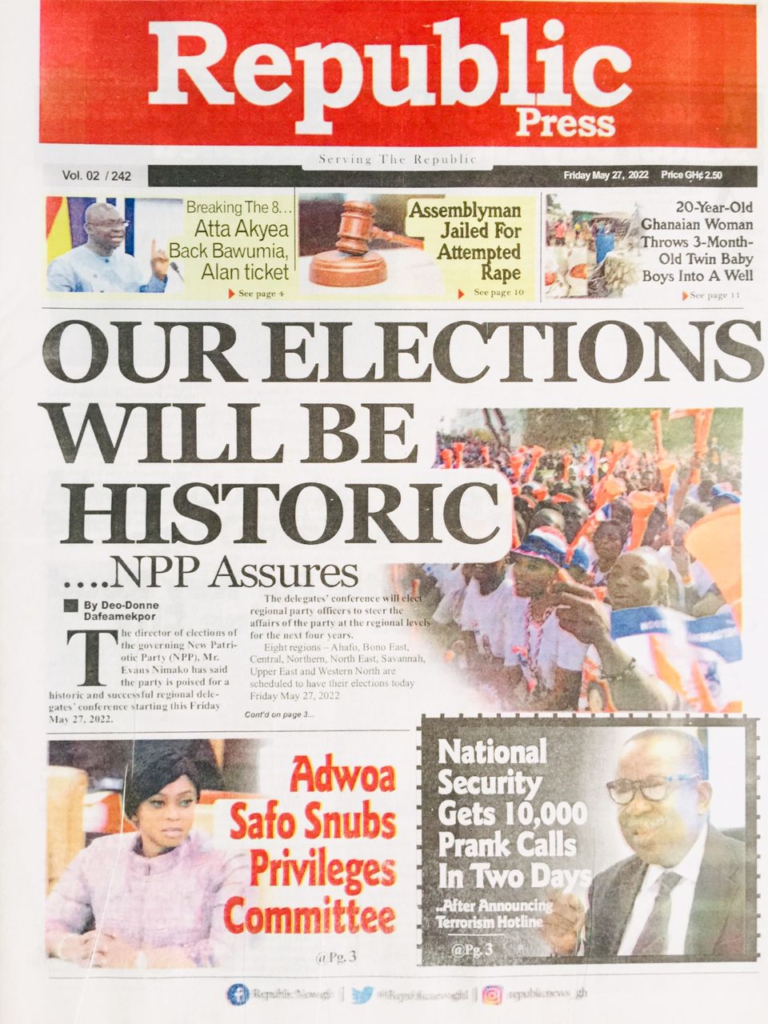 Today's front pages: Friday, May 27, 2022 Today's front pages: Friday, May 27, 2022