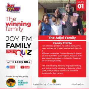 Adjei family emerges, winners of maiden Joy FM 'Family Pop Quiz'