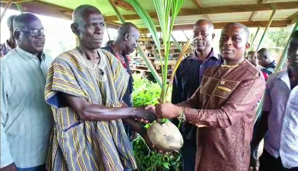 Jaman South Assembly presents over 40,000 seedlings to farmers, 500 desks to schools